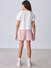 Baker by Ted Baker Pink/White Sports T-Shirt & Skort Set 2 Piece - Image 5 of 12