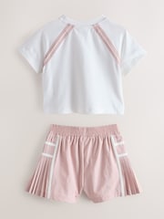 Baker by Ted Baker Pink/White Sports T-Shirt & Skort Set 2 Piece - Image 8 of 12