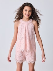 Baker by Ted Baker 2 Piece Lace Halter Top & Shorts Set - Image 2 of 14