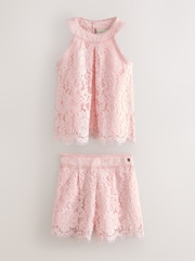 Baker by Ted Baker 2 Piece Lace Halter Top & Shorts Set - Image 7 of 14