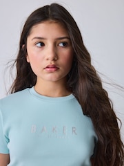 Baker by Ted Baker 2 Piece Ruched Rib T-Shirt & Shorts Set - Image 3 of 13