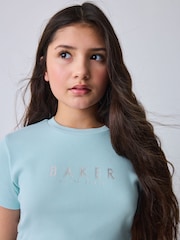 Baker by Ted Baker 2 Piece Ruched Rib T-Shirt & Shorts Set - Image 4 of 13