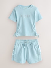 Baker by Ted Baker 2 Piece Ruched Rib T-Shirt & Shorts Set - Image 7 of 13