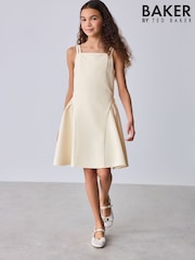 Baker by Ted Baker Structured Double Strap Skater Yellow Dress - Image 12 of 12