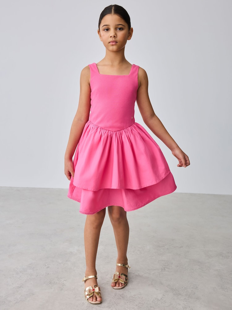 Baker by Ted Baker Pink Waisted Double Layer Skirted Dress - Imaginea 1 din 5 Baker by Ted Baker Pink Waisted Double Layer Skirted Dress - Imaginea 1 din 5