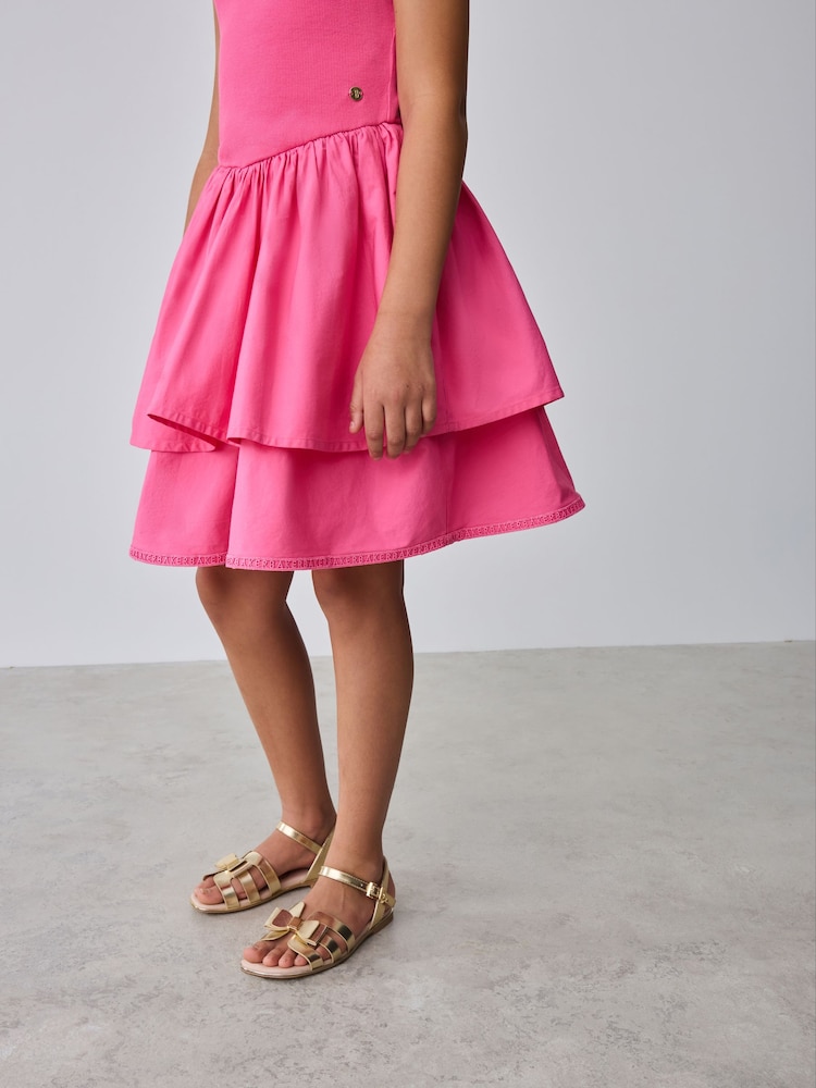 Baker by Ted Baker Pink Waisted Double Layer Skirted Dress - Imaginea 2 din 5 Baker by Ted Baker Pink Waisted Double Layer Skirted Dress - Imaginea 2 din 5