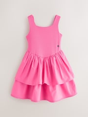 Baker by Ted Baker Pink Waisted Double Layer Skirted Dress - Image 6 of 10