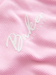 Baker by Ted Baker 2 Piece Pink Ribbed T-Shirt & Pinstripe Trousers Set - Image 10 of 13