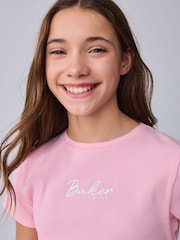 Baker by Ted Baker 2 Piece Pink Ribbed T-Shirt & Pinstripe Trousers Set - Image 6 of 13