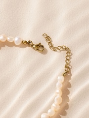 Vit - Vattentätt armband i rostfritt stål med sötvattenspärla - Bild 5 av 7