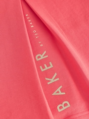 珊瑚粉 - Baker by Ted Baker 超大版型拉鏈開襟連帽衫 - 圖片 7/10