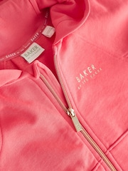 珊瑚粉 - Baker by Ted Baker 超大版型拉鏈開襟連帽衫 - 圖片 9/10