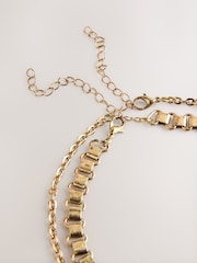 Gold Tone Layered Charm Necklace - Image 4 of 5