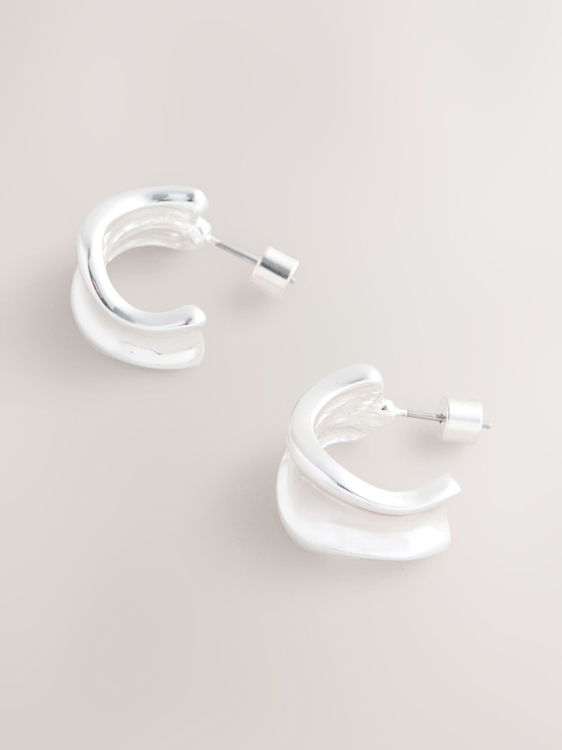 Buy Silver Tone Wide Small Hoop Earrings from Next South Africa