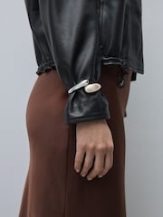 Gold/Silver Mixed Metal Hinge Bangle - Image 3 of 7