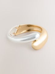 Gold/Silver Mixed Metal Hinge Bangle - Image 5 of 7