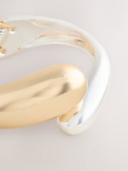 Gold/Silver Mixed Metal Hinge Bangle - Image 6 of 7