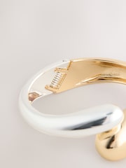 Gold/Silver Mixed Metal Hinge Bangle - Image 7 of 7