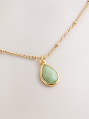 Goldfarben - Semi-Precious Stone Pendant Necklace - Bild 10 von 11