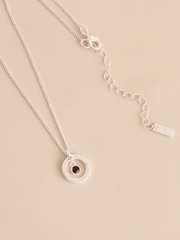 Silver Tone Birthstone Disc Drop Necklace - Image 3 of 14