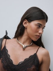 Gold/Silver Mixed Metal Torque Necklace - Image 1 of 7