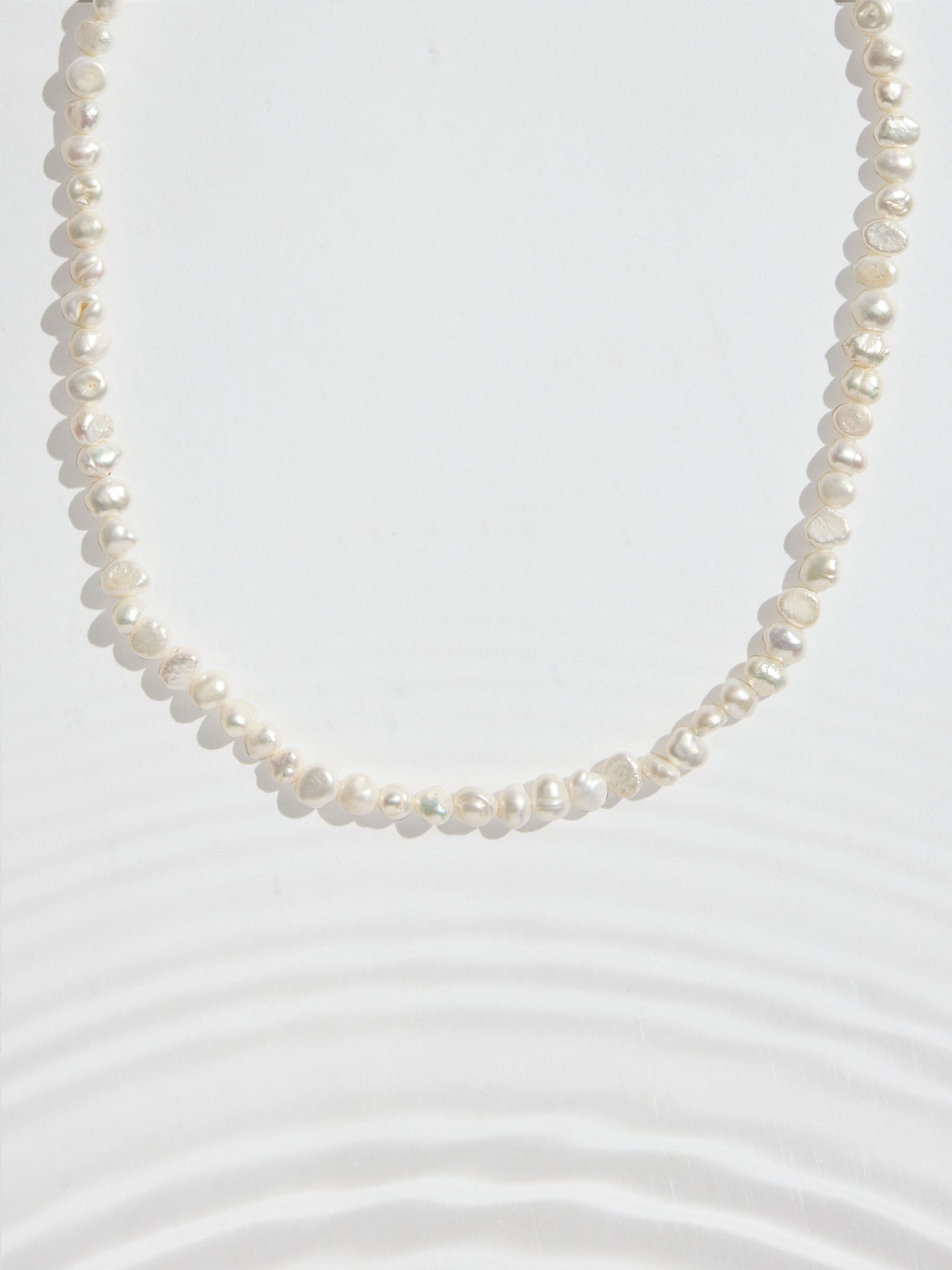 Buy White Freshwater Pearl Waterproof Stainless Steel Necklace