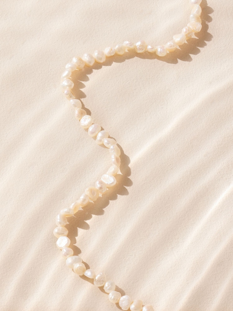 White Freshwater Pearl Stainless Steel Necklace - Image 4 of 4