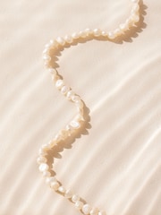 Vit - Vattentätt halsband i rostfritt stål med sötvattenspärla - Bild 8 av 8