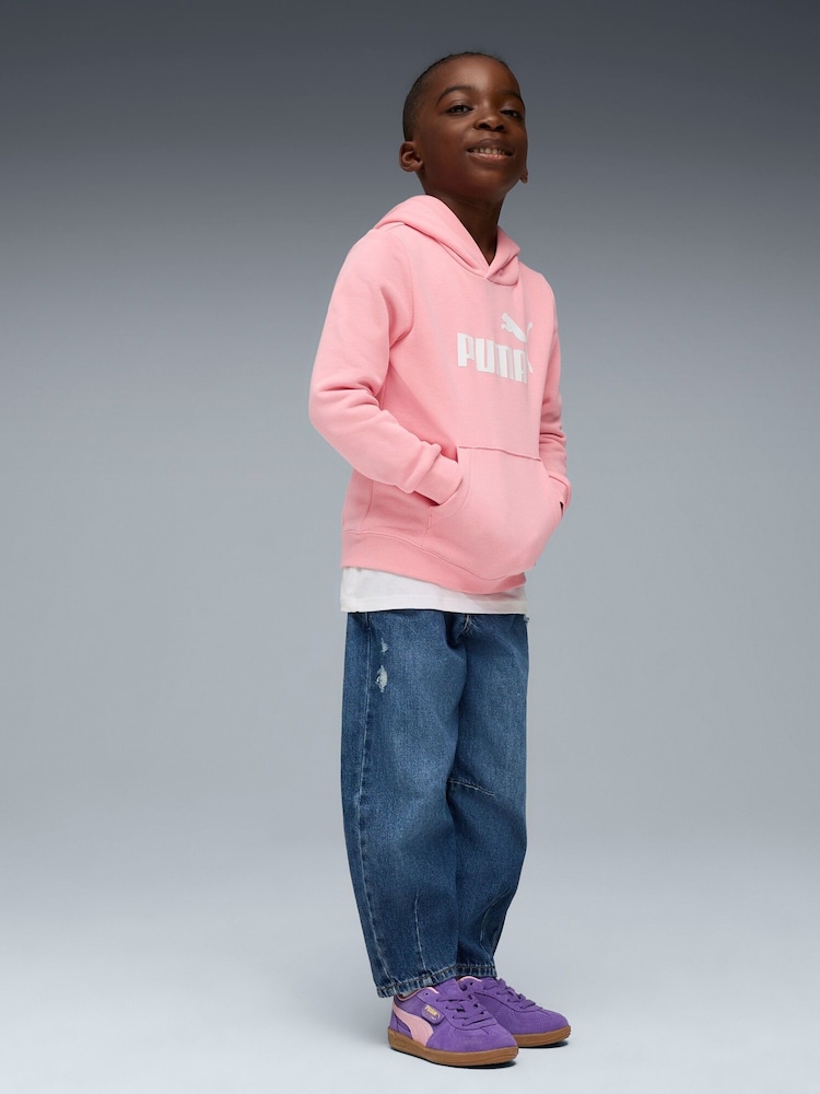 Puma Pink Kids ESS No. 1 Logo Fleece Hoodie - Image 1 of 4 Puma Pink Kids ESS No. 1 Logo Fleece Hoodie - Image 1 of 4