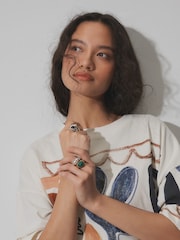 Mixed Metal Chunky Rings 4 Pack - Image 2 of 5