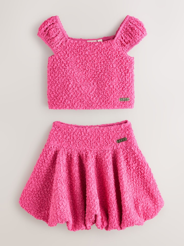 Baker by Ted Baker 2 Piece Textured Bardot Top & Skirt Set - Image 1 of 5