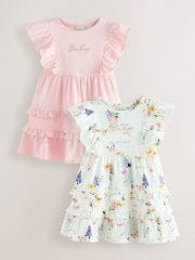 Baker by Ted Baker Printed Ruffle Jersey Dresses 2 Pack - Imaginea 1 din 11