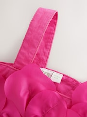 Baker by Ted Baker 2 Piece One Shoulder 3D Floral Pink Top & Shorts Set - Image 10 of 14