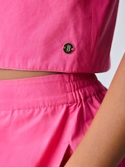 Baker by Ted Baker 2 Piece One Shoulder 3D Floral Pink Top & Shorts Set - Image 5 of 6