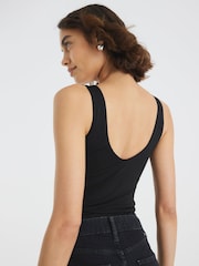 River Island Black Scoop Neck Studded Bodysuit - Image 3 of 4