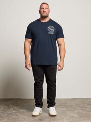 BadRhino Big & Tall Blue Worldwide Graphic Print T-Shirts 3 Pack - Image 2 of 8