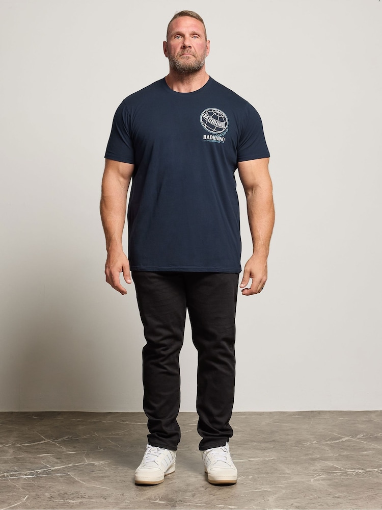 BadRhino Big & Tall Blue Worldwide Graphic Print T-Shirts 3 Pack - Image 2 of 8