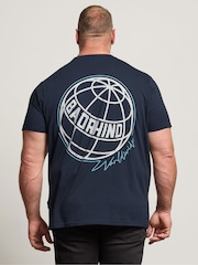 BadRhino Big & Tall Blue Worldwide Graphic Print T-Shirts 3 Pack - Image 3 of 8