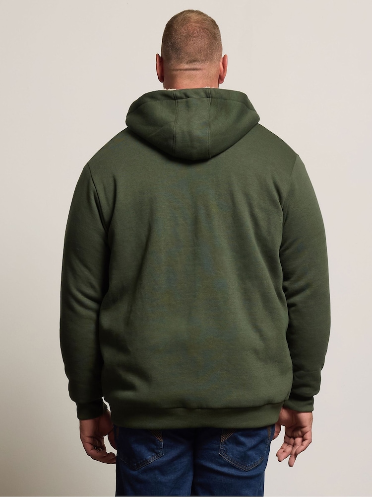 BadRhino Big & Tall Green Borg Lined Zip Thru Jumper - Image 2 of 7 BadRhino Big & Tall Green Borg Lined Zip Thru Jumper - Image 2 of 7