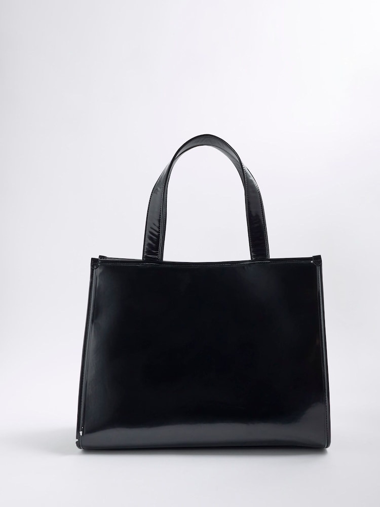 River Island Black Embossed Shopper Bag - Image 2 of 5 River Island Black Embossed Shopper Bag - Image 2 of 5