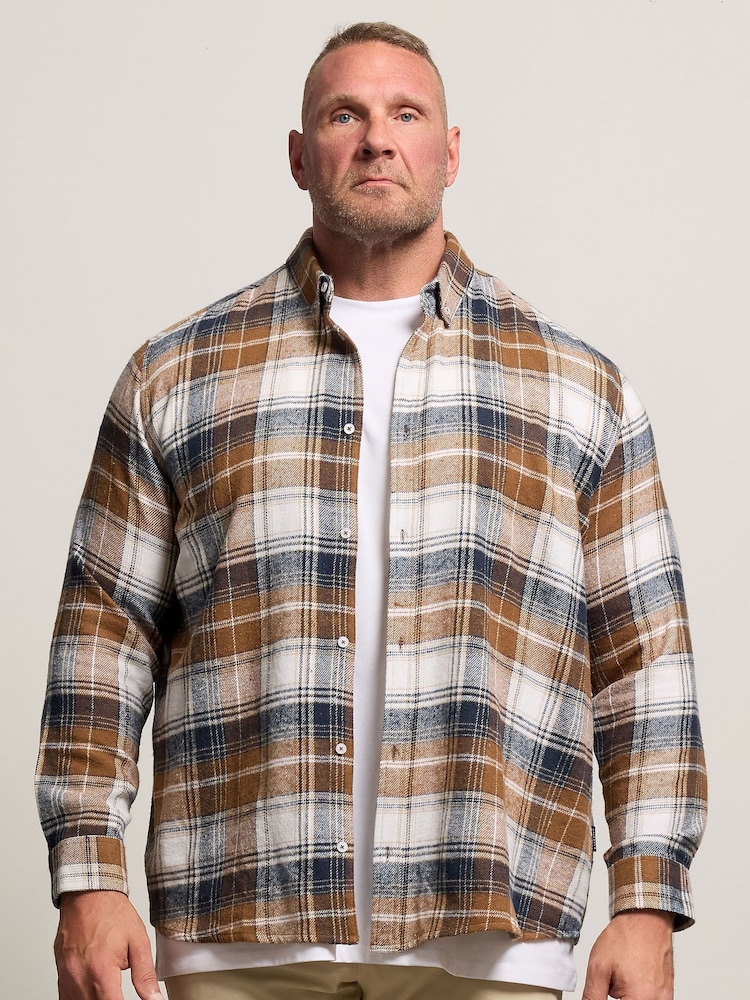 BadRhino Big & Tall Blue Brushed Check Shirt - Image 1 of 7
