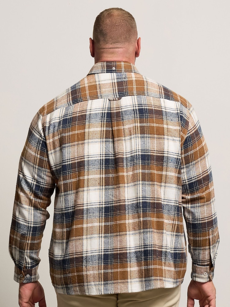 BadRhino Big & Tall Blue Brushed Check Shirt - Image 2 of 7
