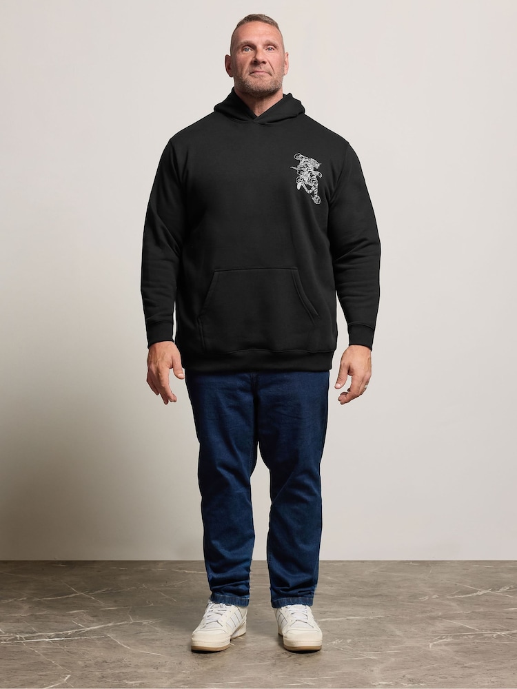 BadRhino Big & Tall Black Hoodie - Image 2 of 7 BadRhino Big & Tall Black Hoodie - Image 2 of 7
