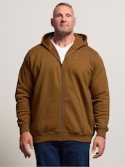 BadRhino Big & Tall Brown Zip Thru Hoodie - Image 1 of 7
