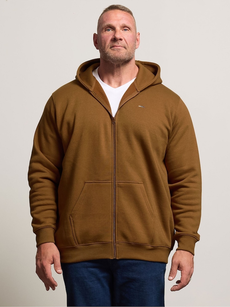 BadRhino Big & Tall Brown Zip Thru Hoodie - Image 1 of 7