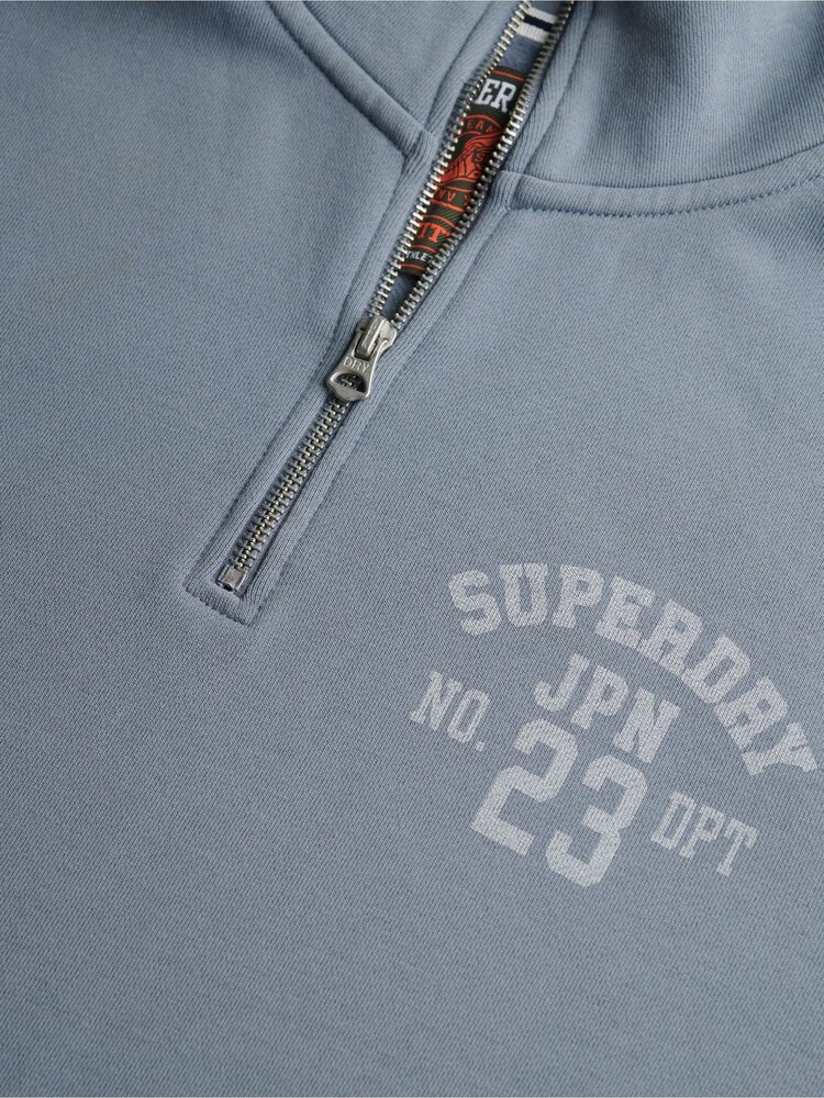 Superdry Blue Athletic Essentials Half Zip Sweatshirt - Image 4 of 4