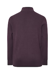 BadRhino Big & Tall Purple Milano Quarter Zip Knitted Jumper - Image 5 of 6