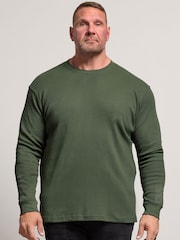 Verde - BadRhino Big & Tall Waffle Long Sleeve T-Shirt - Imagen 1 de 6