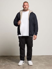 BadRhino Big & Tall Blue Borg Lined Zip Thru Jumper - Image 2 of 6