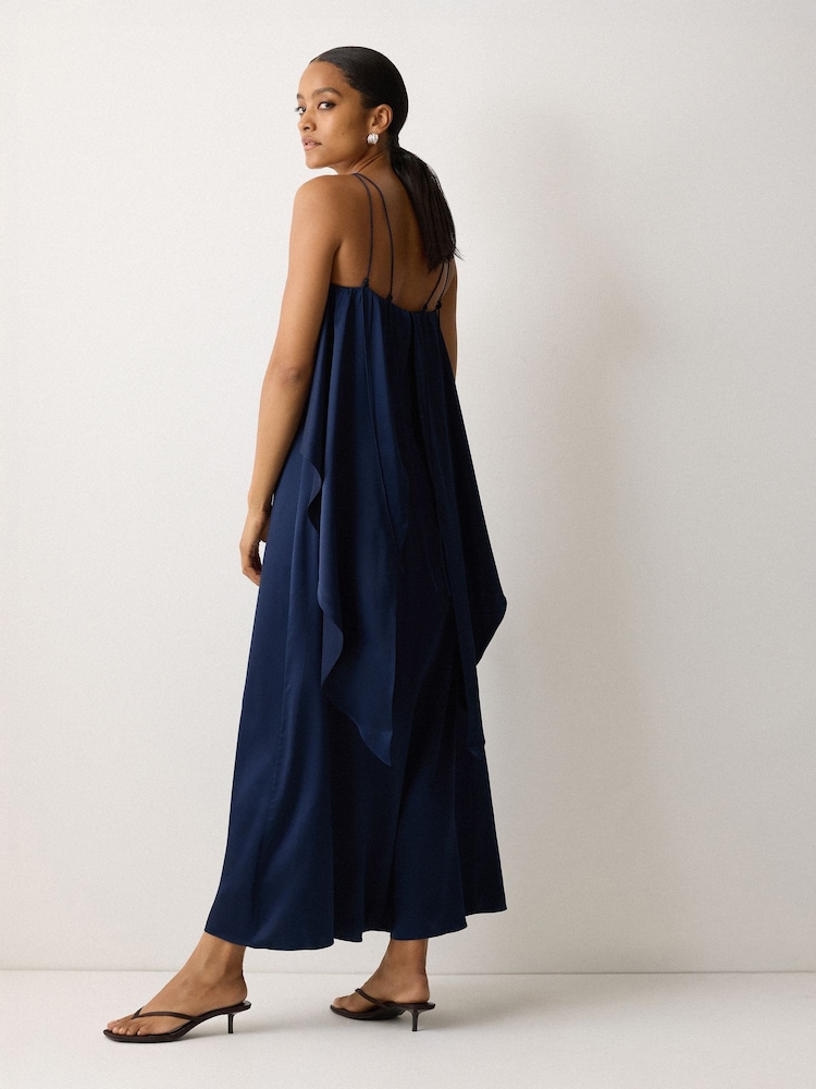 Buy Jigsaw Blue Silk Maxi Cape Dress from Next Australia